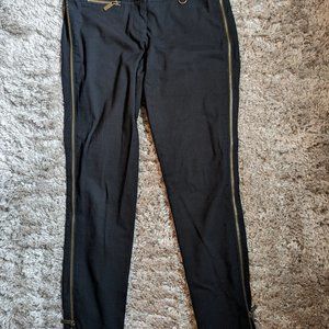 Armani Exchange Tapered Zipper Leg Black Trouser Size 6